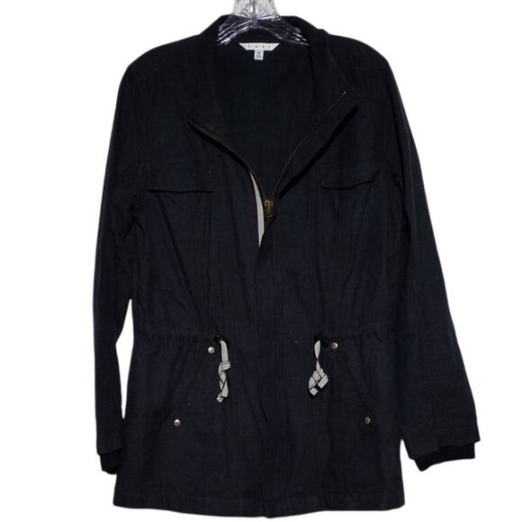 Cabi Womens Sz Medium Charcoal Weekend Moto Utility Jacket Full Zip Pockets 209 - Picture 1 of 7